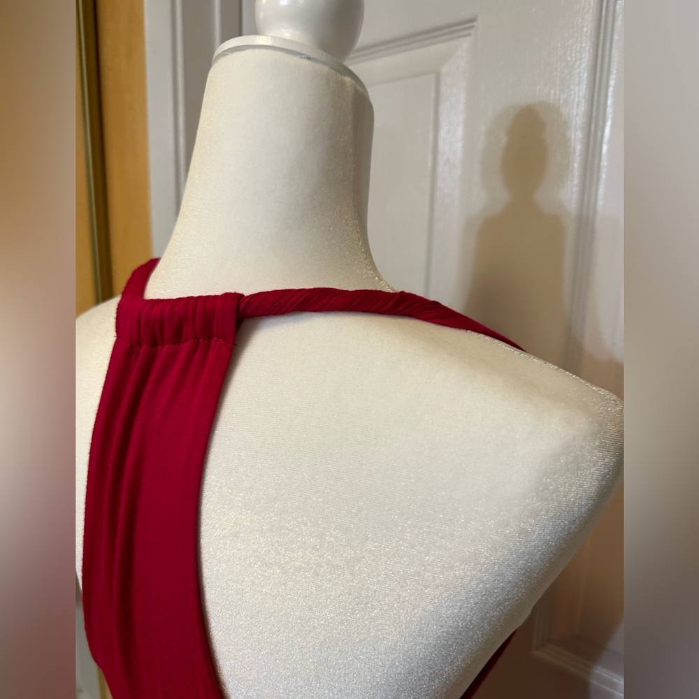 Lush Top halter red padded bra racer back v-neck size  small - Picture 8 of 10